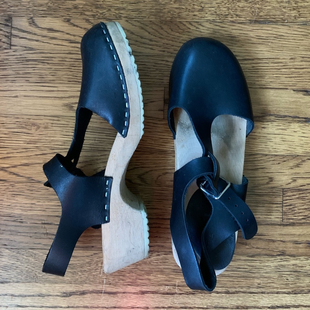 Lotta from Stockholm Low Wood T-Bar clogs, size 38